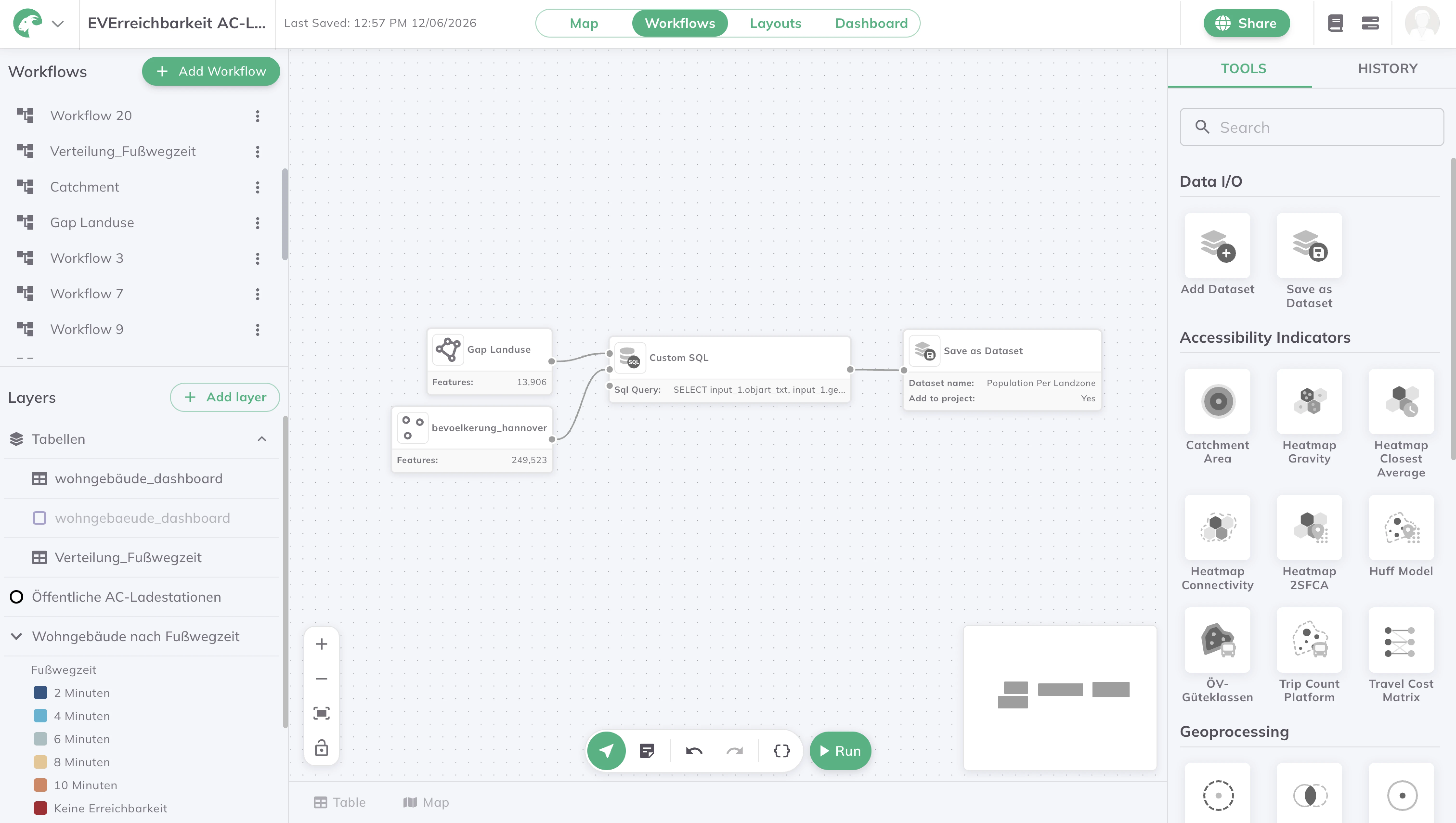 Automatisierter Workflow führt die Analyse bei Änderung der Ladedaten erneut aus in GOAT