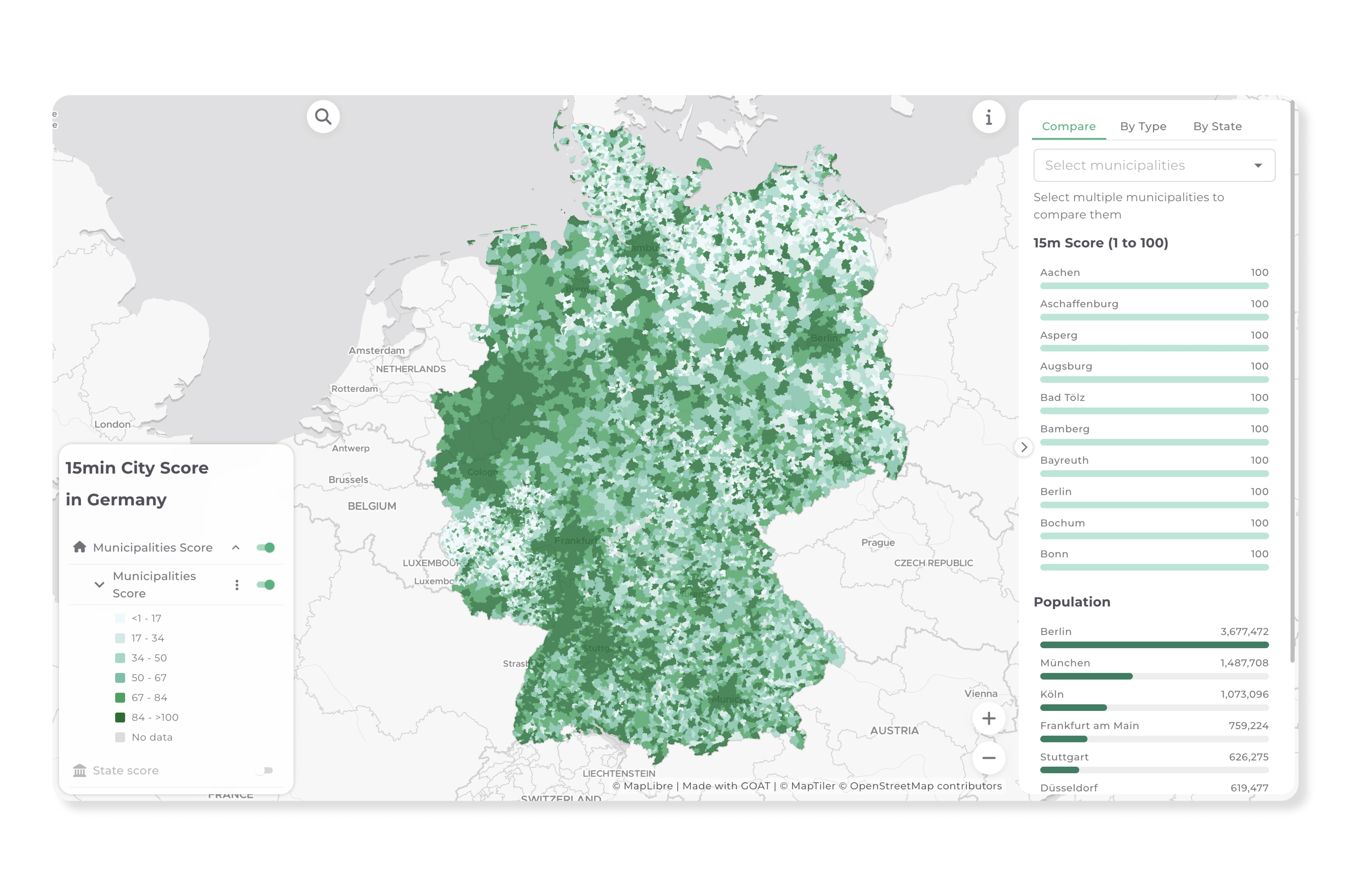 15-Minuten-Stadt-Score in ganz Deutschland