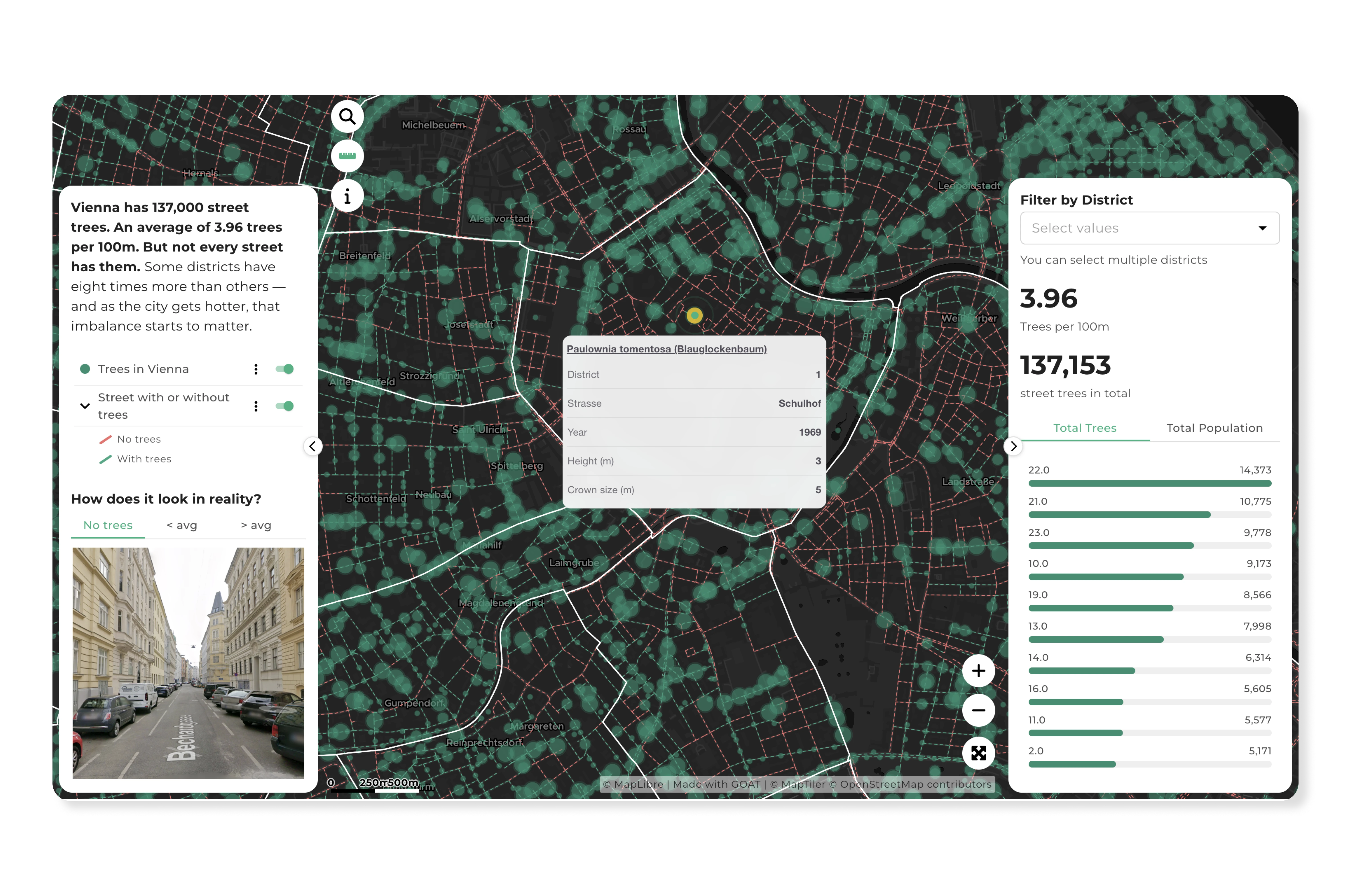 Vienna's 137,000 Street Trees — and Where the Shade Runs Out