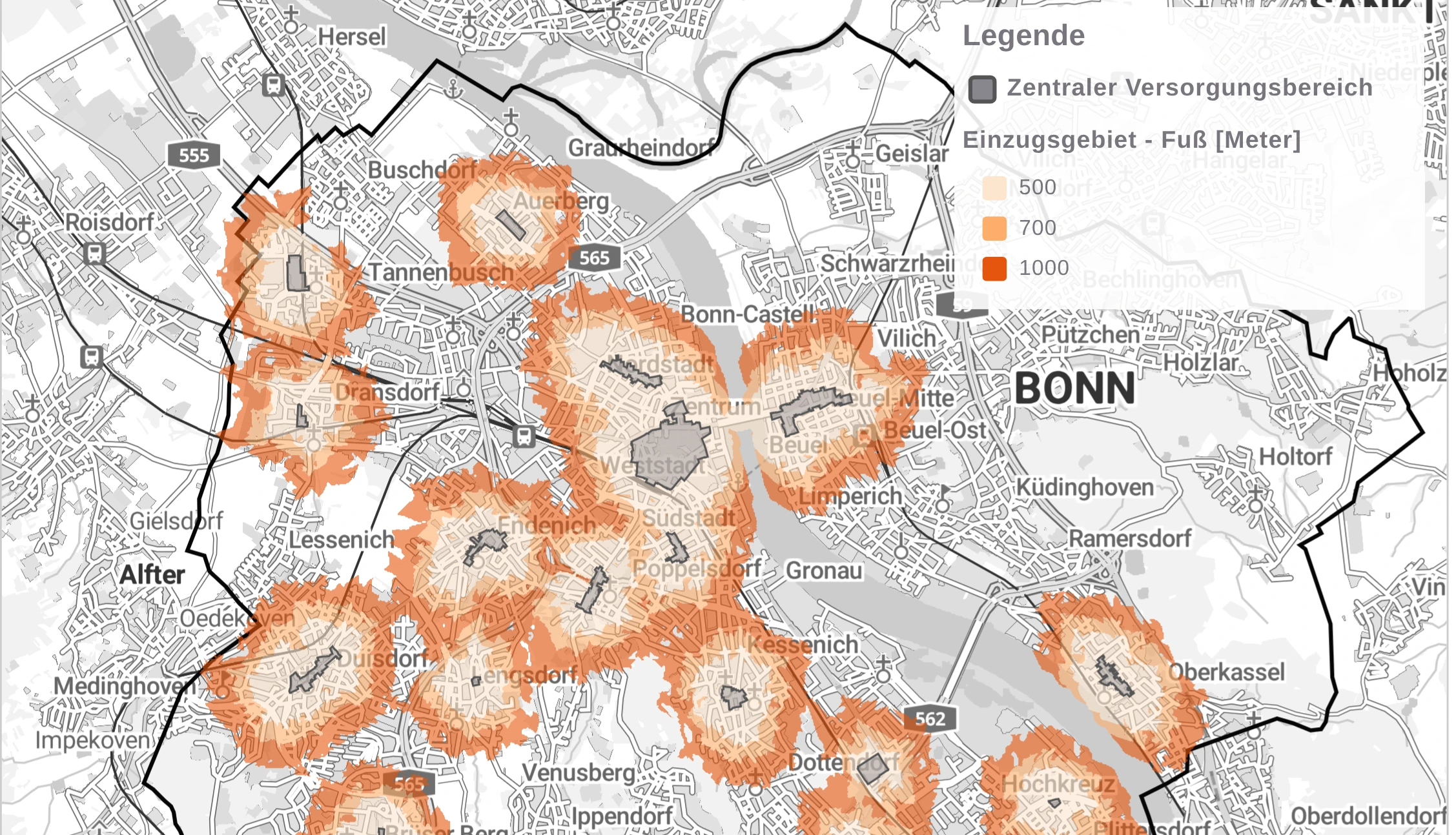 Retail planning in Bonn: data-driven GIS analysis with the WebGIS GOAT