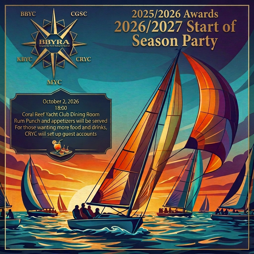 Awards ceremony flyer with watercolor sailboats