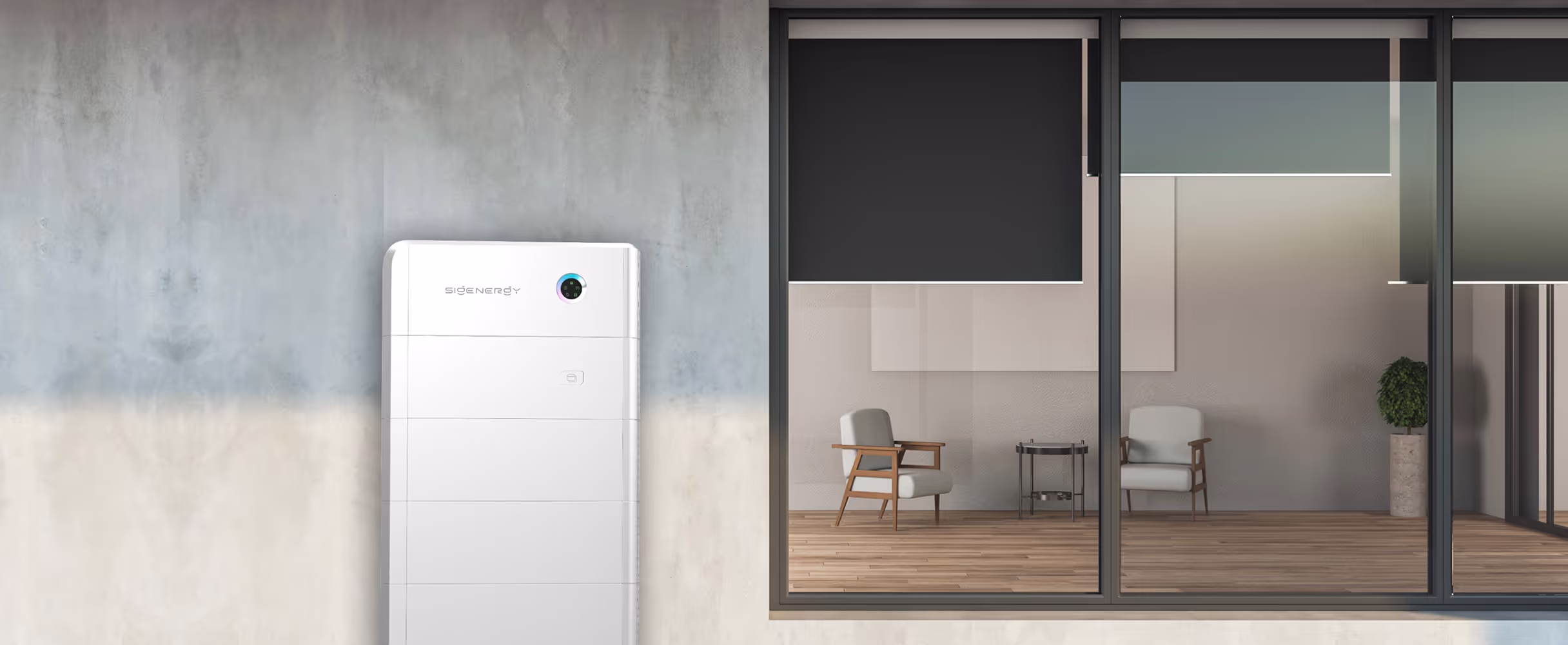 Sigenergy batterij geplaatst in een modern huis.