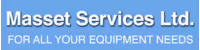 Logo of Masset Services Ltd. with the slogan 'For all your equipment needs' on a blue gradient background.