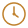 Icon of an orange clock showing the time at approximately 10:10 on a black circular background.