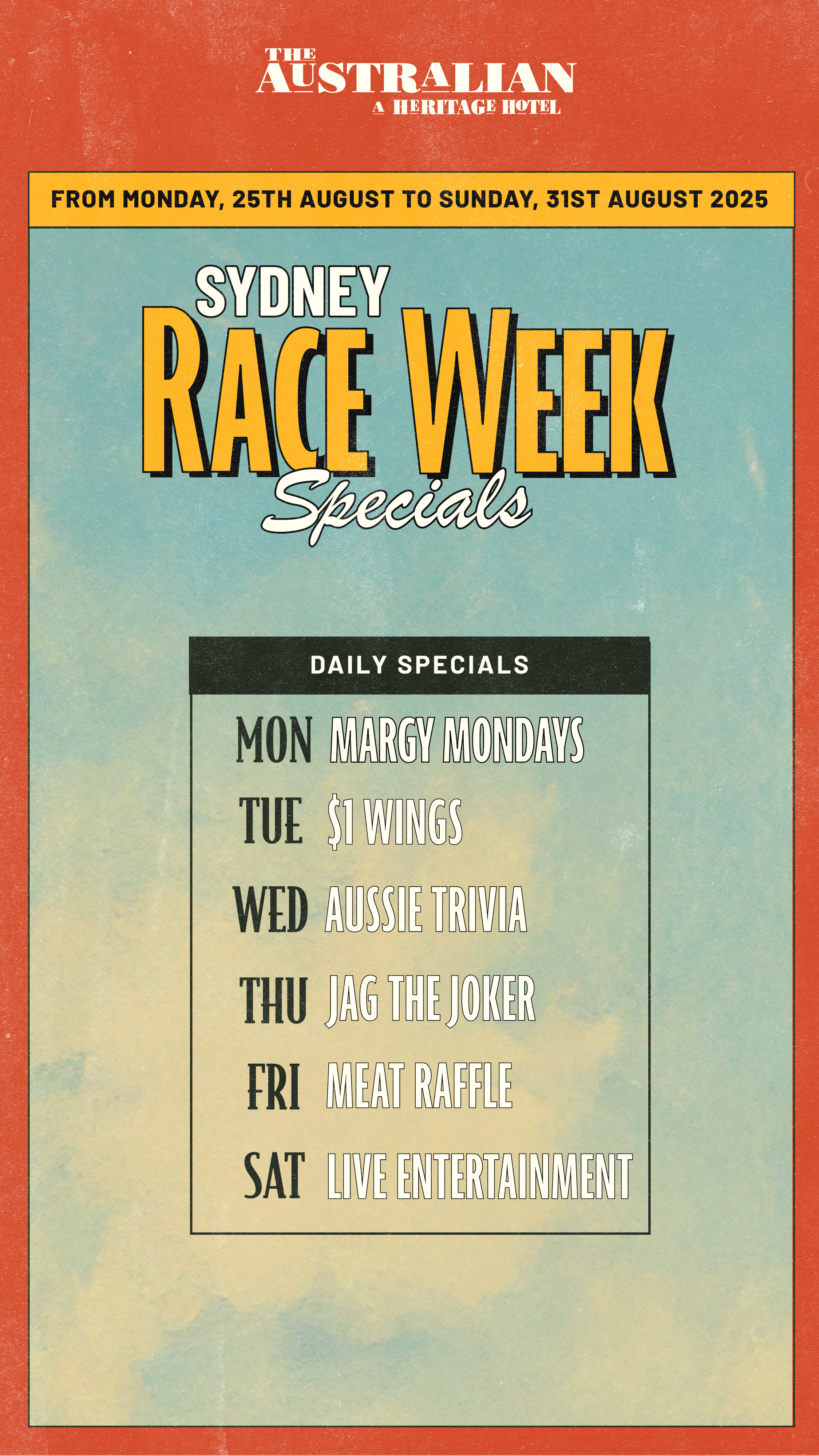 Sydney Race Week Specials 2025