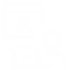 Icon of a person using a laptop with a video call window showing another person.
