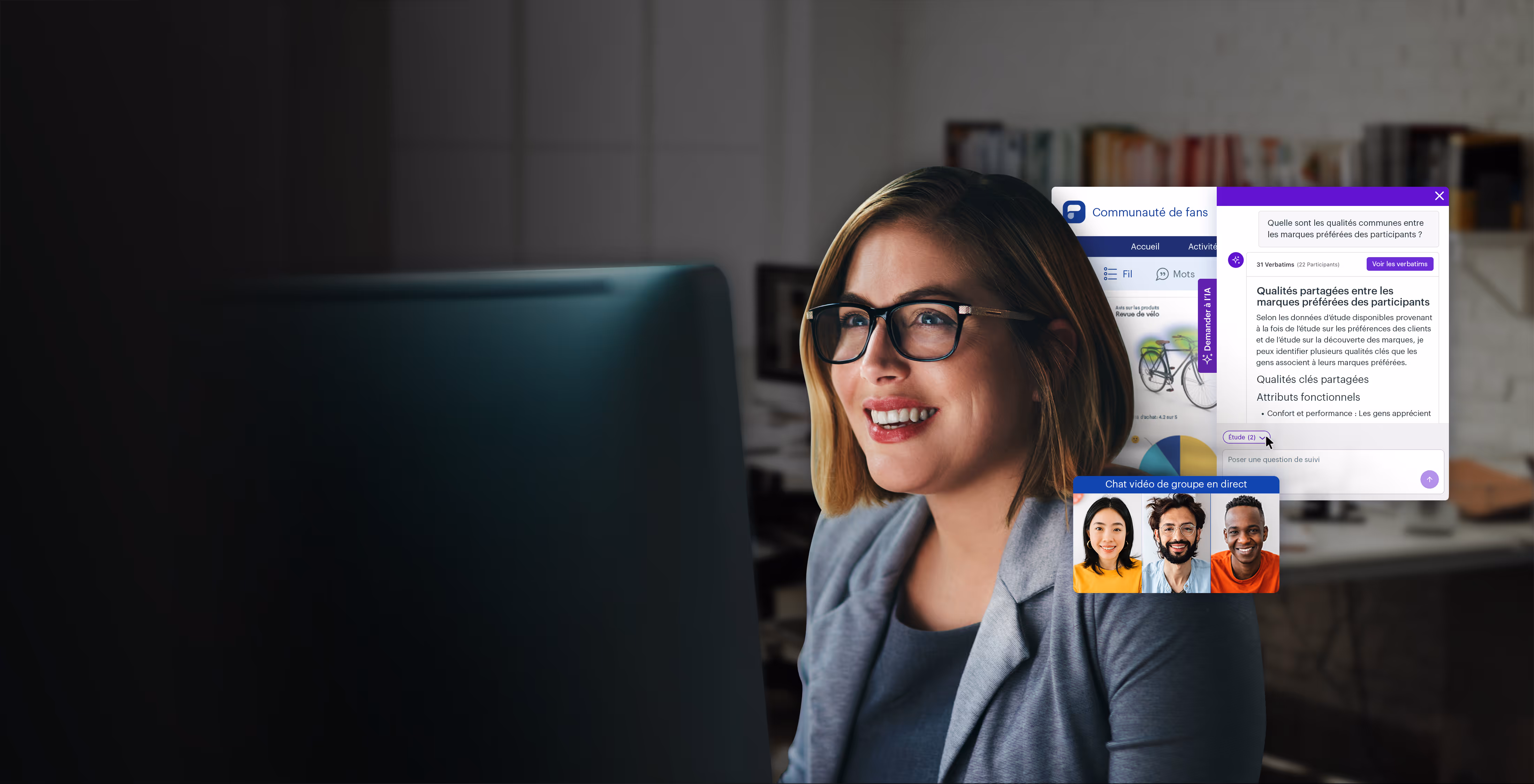 Un chercheur utilise un ordinateur entouré de l'interface utilisateur de la plateforme Recollective Guided Discovery.
