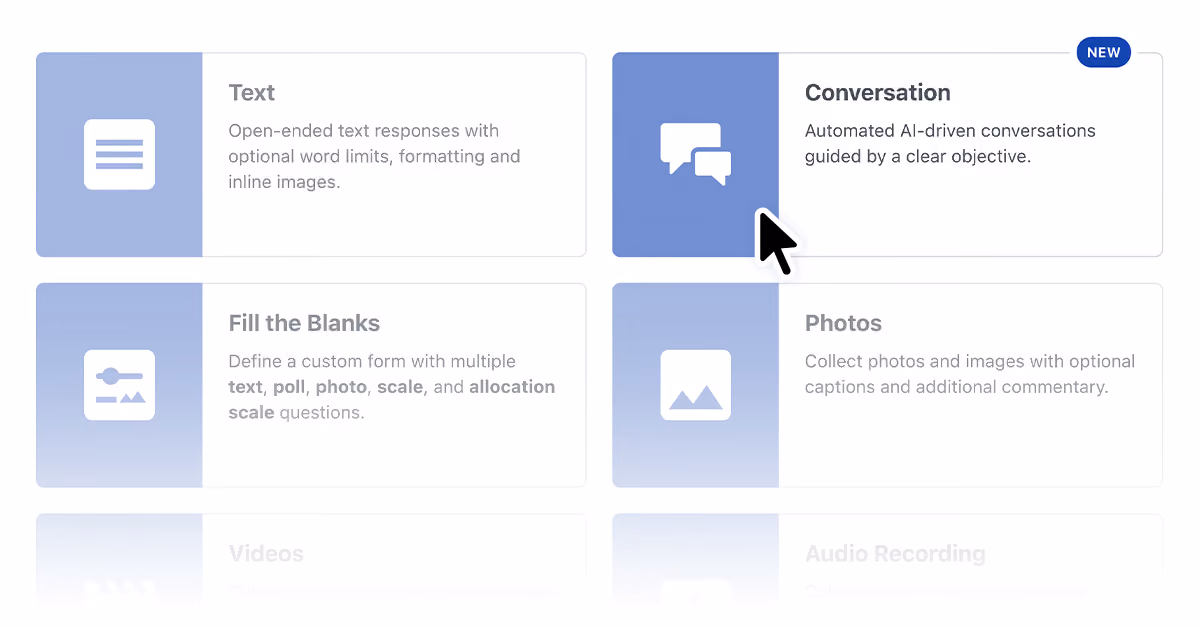 Running an AI-moderated Interview with Recollective is easy.