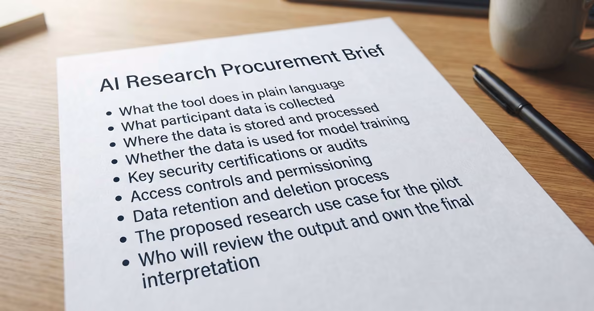 What's included in your AI research procurement brief?