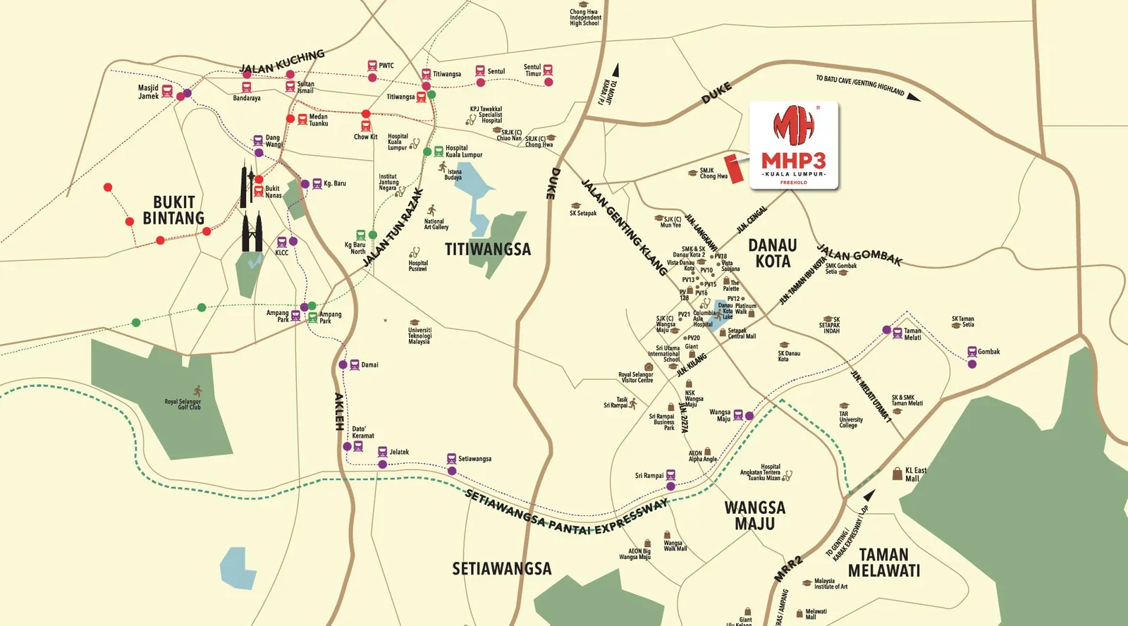 Map of MH Platinum 3 location in Setapak, Kuala Lumpur