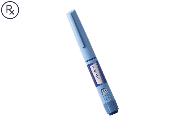 GLP-1 weight loss injection pen with Rx prescription icon for weight management