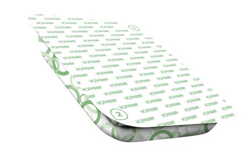 Die Hofmanns Bio Pap Schale mit grüner Hofmanns Aufschrift und Kreisen.