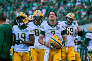 ‘A lot of those sacks are on me’: Edmonton Elks’ Cody Fajardo takes responsibility for QB takedowns against Riders