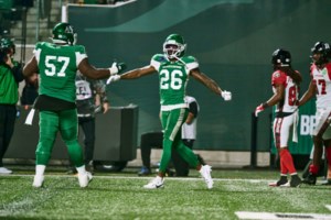 CFL fines Riders’ DB Tevaughn Campbell for high hit on Edmonton QB Cody Fajardo