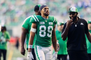 Riders’ Corey Mace sees return on horizon for Canadian receiver Kian Schaffer-Baker