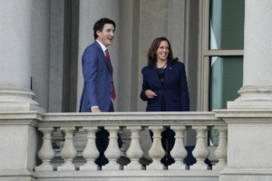 A glimpse of Trudeau’s congratulatory call that might have been to Kamala Harris