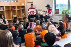 WHL Warriors' players make first reading visit to new Catholic school