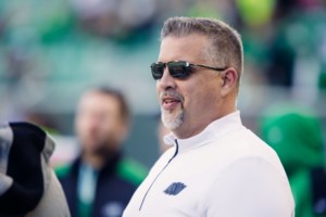Jeremy O’Day explains how Riders help players adjust to new routines in Winnipeg for 112th Grey Cup