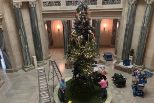 At the Legislature, the Christmas tree goes up