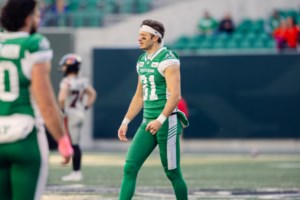 ‘I won’t be playing anywhere else’: pending CFL free agent Mitchell Picton hopes to stay with Saskatchewan Roughriders