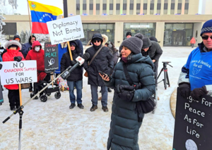 Regina peace groups rally against U.S. capture of Venezuela’s President Nicolas Maduro