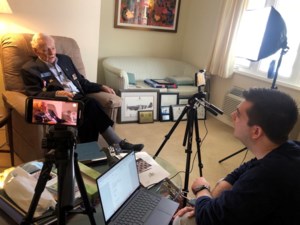 Young Canadian travelling country filming veterans’ untold stories