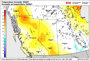 Environment Canada: temperatures flip-flopped in January