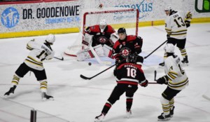 Moose Jaw Warriors stage three-goal third period rally but fall in overtime to Brandon Wheat Kings