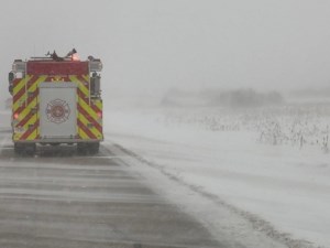 Single-vehicle rollover on Hwy 3 north of Birch Hills amid winter weather