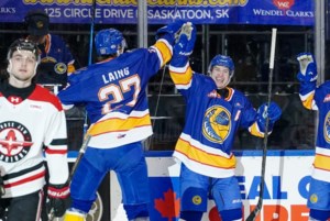 Rowan Calvert hat trick leads Saskatoon Blades to dominant win over Moose Jaw Warriors