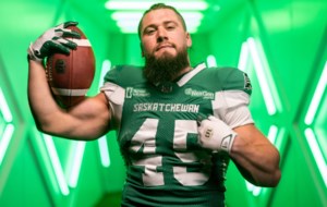 Saskatchewan Roughriders’ A.J. Ouellette embraces fatherhood, brings ‘dad strength’ into 2026 CFL season