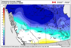 Environment Canada: March weather in Saskatchewan cold & snowy