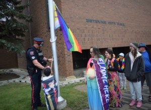Photos: Progress Pride flag raised at Estevan City Hall