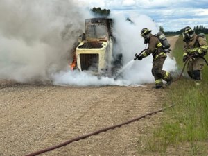 Nipawin firefighters contain skid steer blaze near golf course