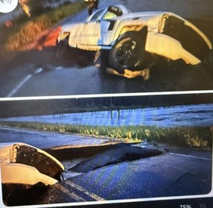 Highway 49 west of Norquay closed after sinkhole opens on roadway
