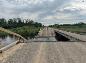 Bridge failure closes Grid 773 north of Marean Lake
