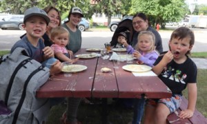 Savouring perogy lunch during Canora in Bloom