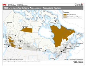 List of eligible regions for Livestock Tax Deferral released