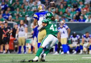 ‘Reminds me of Reggie Hunt’: Riders linebacker Aubrey Miller Jr. draws high praise from Scott Schultz