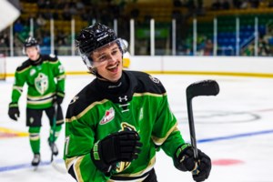 Four point night from Maddix McCagherty leads Prince Albert Raiders to OT win over Saskatoon Blades