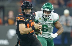 Roughriders can’t contain Lions quarterback Nathan Rourke in crucial road loss