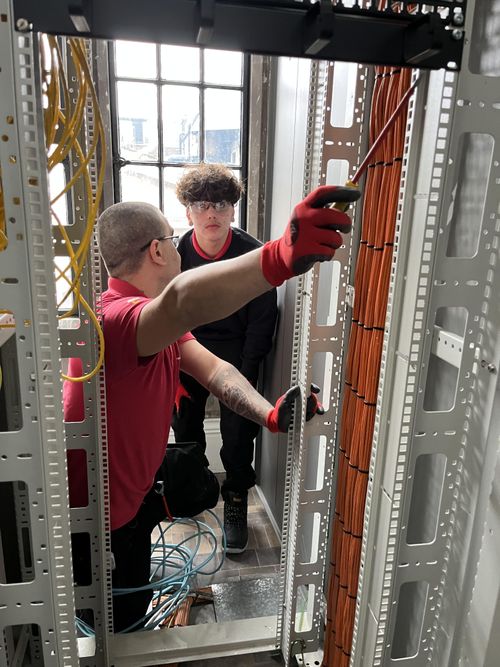 Employees near a server