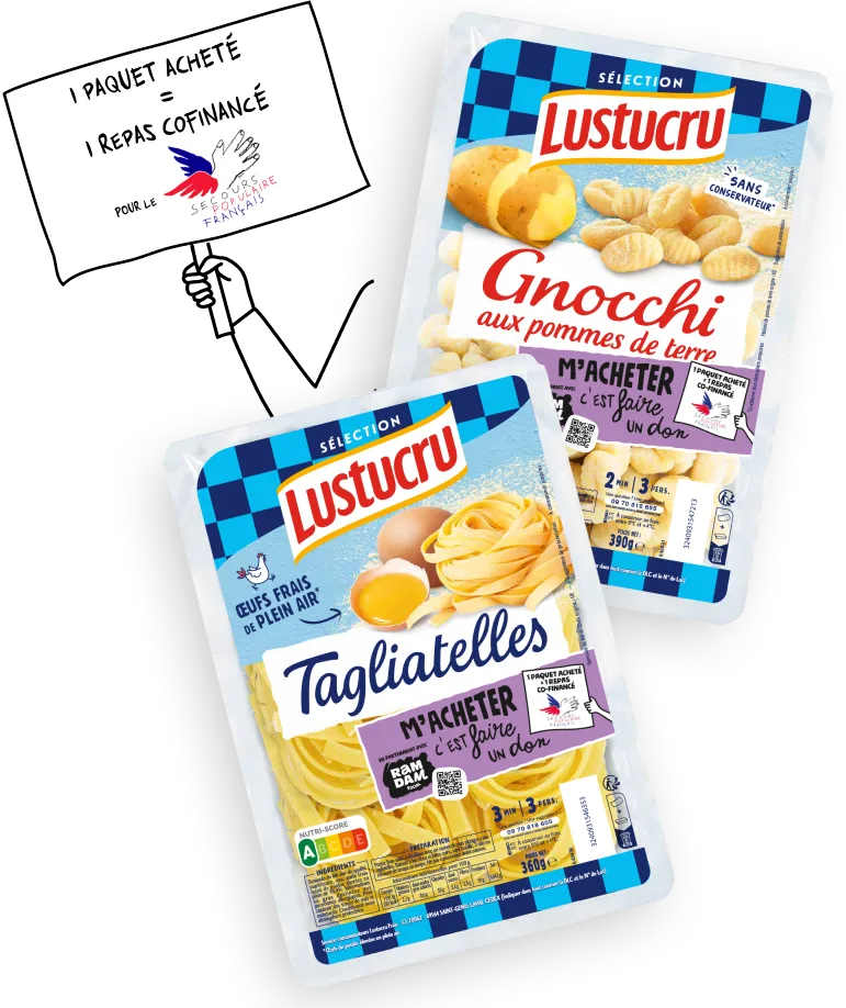 1 paquet acheté = 1 repas cofinancé pour le Secours populaire français