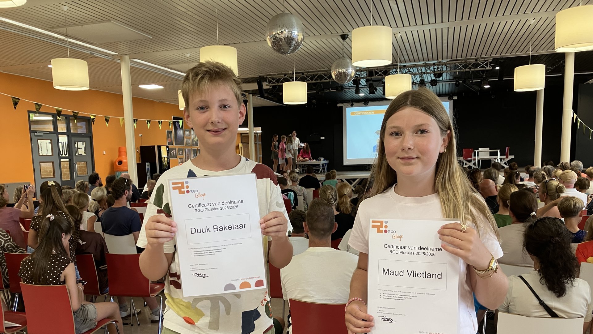 Certificaten voor deelnemers Plusklas van RGO College
