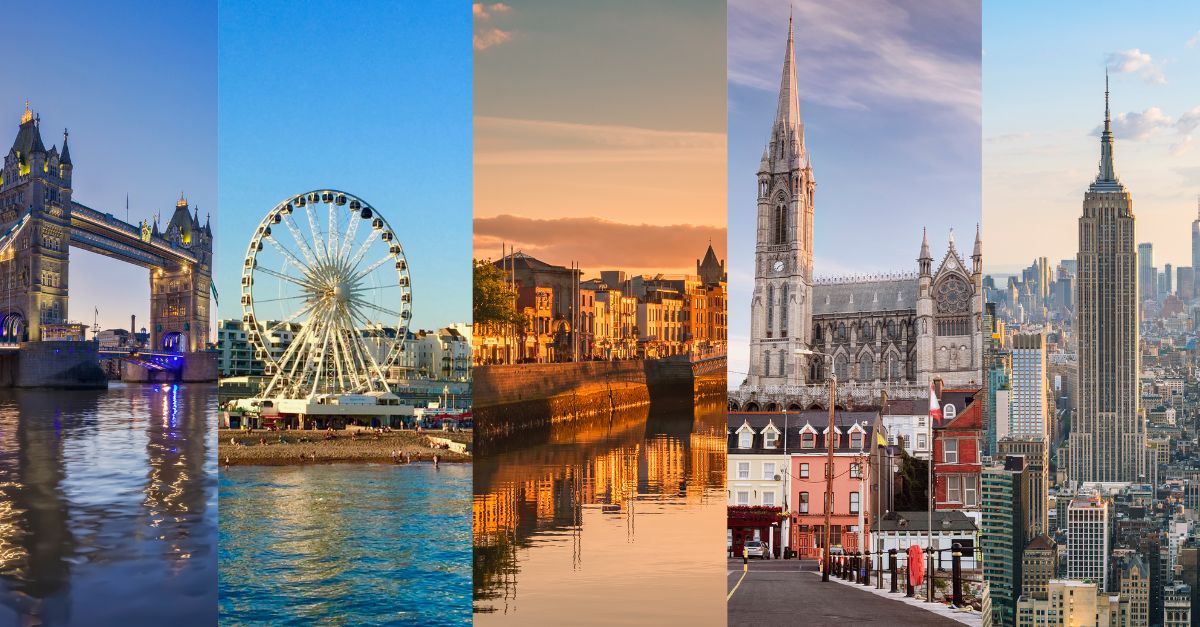 Jeune femme sur ordinateur choisissant son séjour linguistique anglais entre Londres, Brighton, Dublin, Cork et New York.