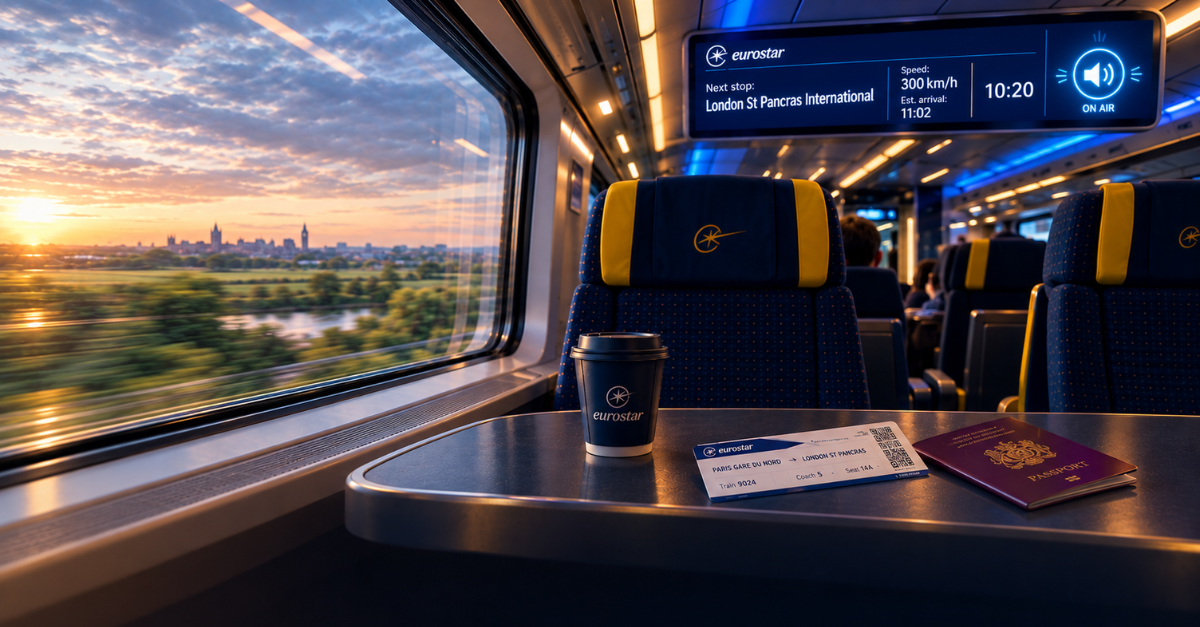 Image du train Eurostar pour la traversée de Paris à Londres (Jour 2 de la formation)