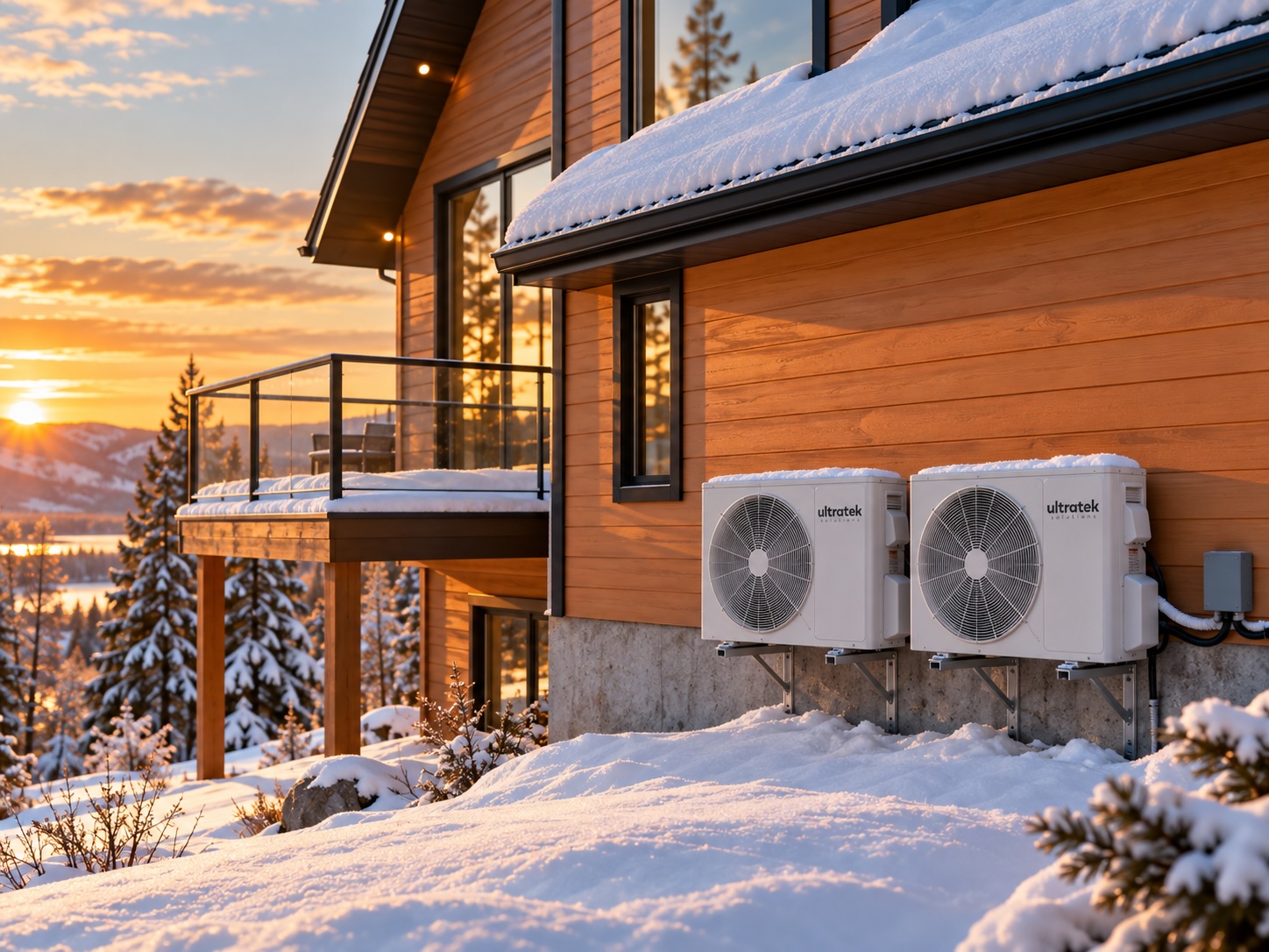 Thermopompes Québec Vair installées sur une maison en hiver
