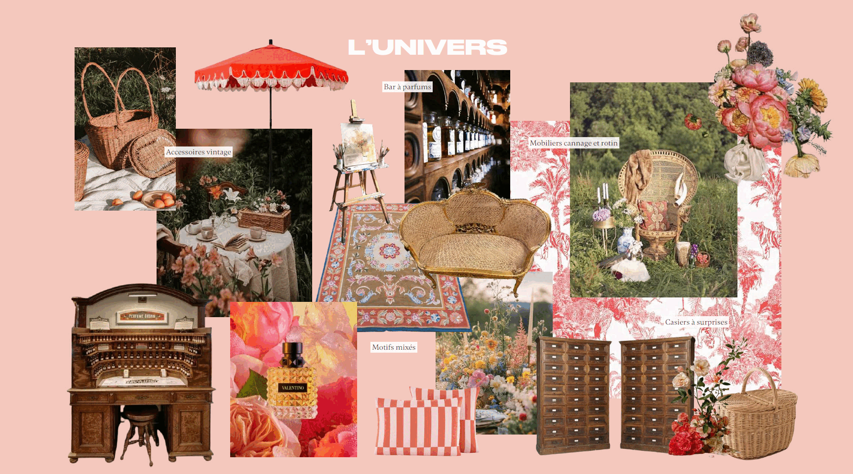 Les différents moodboards des univers immersifs