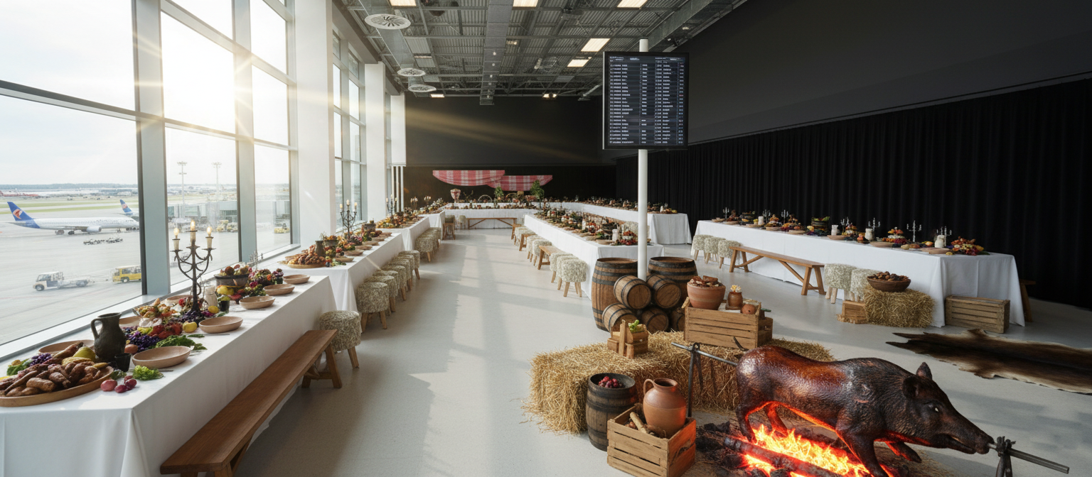 Inspirations 3D pour banquet gaulois à Orly paris pour Orlyx, amphores, banquet, Astérix