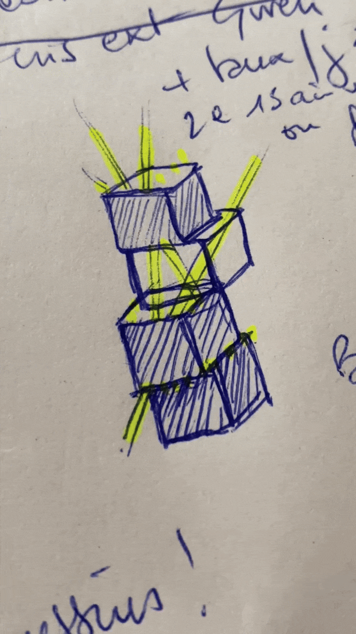 Croquis de module cubique